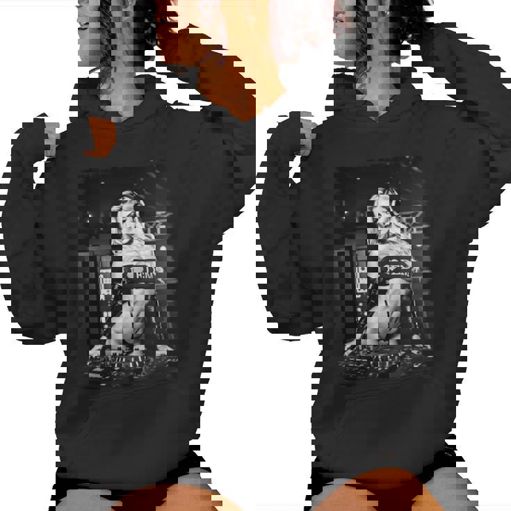 Hot Girl Edm シャツ メンズ セクシー ブロンド Dj レイブ B&W 長袖tシャツ レディースパーカー