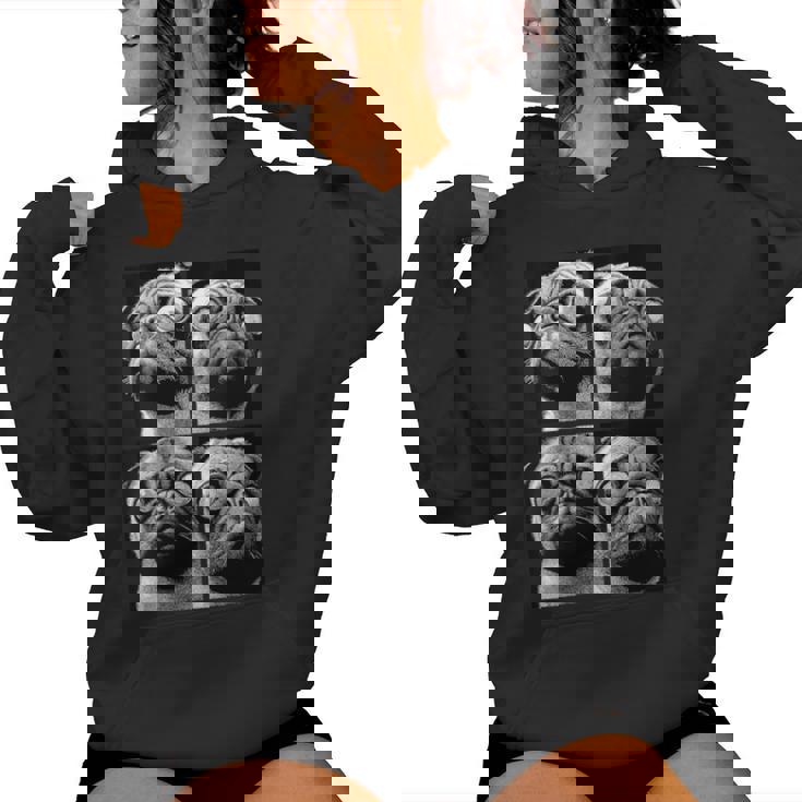 Hypnotic Pugs Weird Eyes Odd Weirdcore Spooky Halloween Dog Women's Hoodie