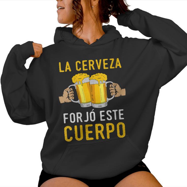 La Cerveza Forjó Este Cuerpo Beber Divertidas Cuello Sudadera con capucha para mujer