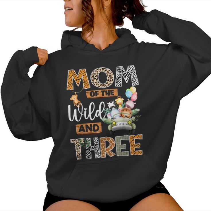 Mom Of The Wild And Three 3Rd Birthday Boy Safari Truck Women Hoodie