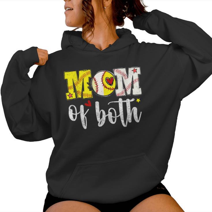 Mom Of Both Baseball Softball Women Hoodie