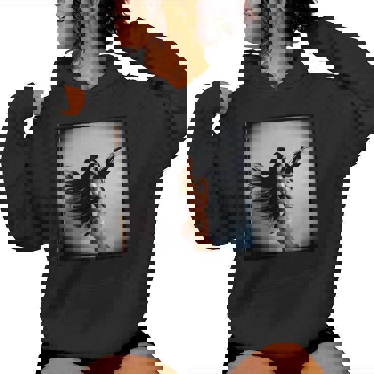 Pinup Girl 男性用 セクシーなブルネットファッションモデル 長袖tシャツ レディースパーカー