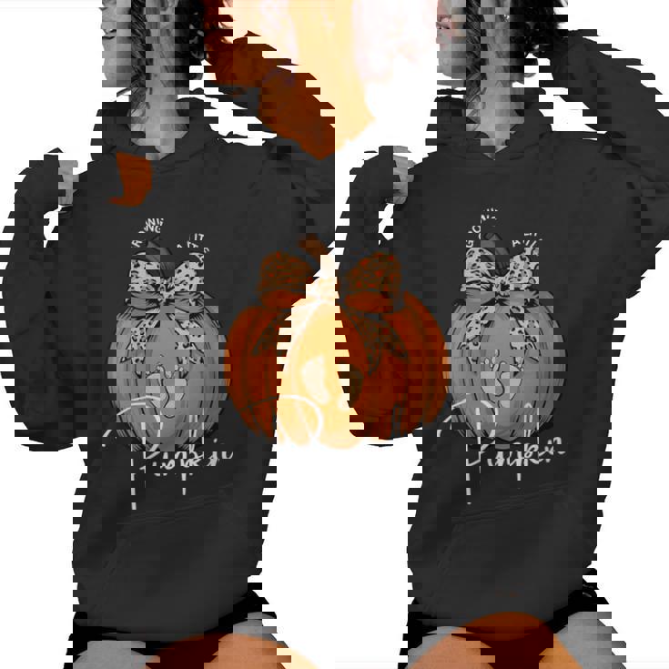 Pregnancy Announcement Growing Little Pumpkin Baby Fall Women's Hoodie