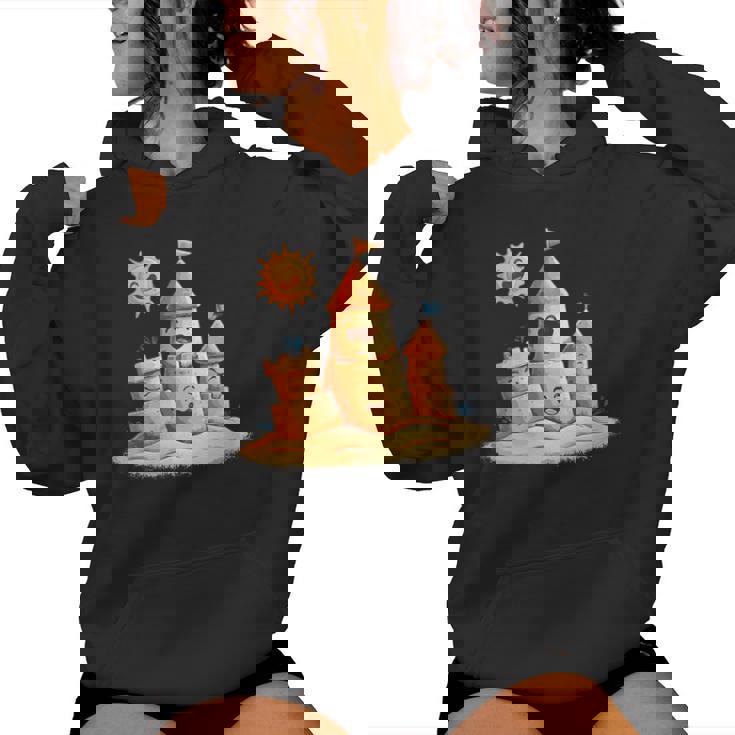 Smiling Sun And Sandcastle Adventure Women's Hoodie