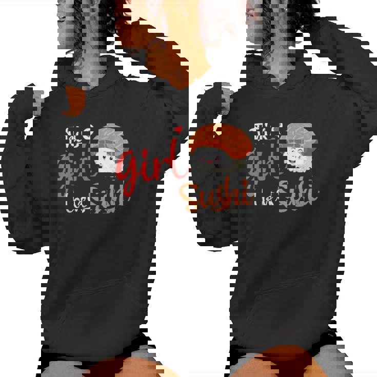 This Girl Lovesushi かわいい フェミニン 食べ物 引用アート レディースパーカー