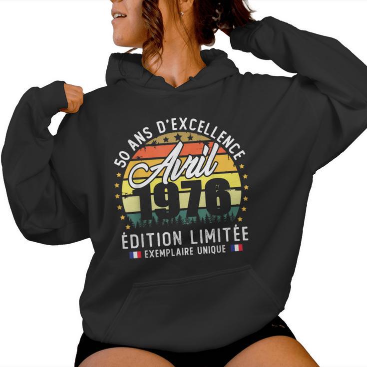 Vintage Avril 1976 Cadeau D'anniversaire 50 Ans Homme Sweat à capuche femme