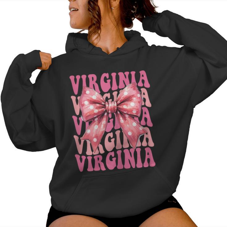 Virginia Arco De Coqueta Con Nombre Estético Para Es Y Niñas Sudadera con capucha para mujer