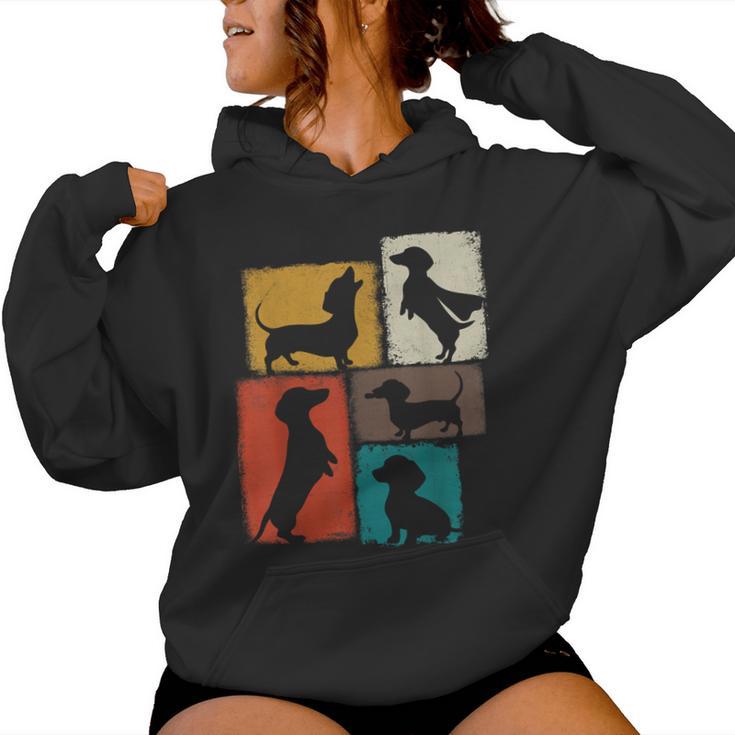 Weenie Vintage Collage Dachshund Dad Mom God Lover Women Hoodie