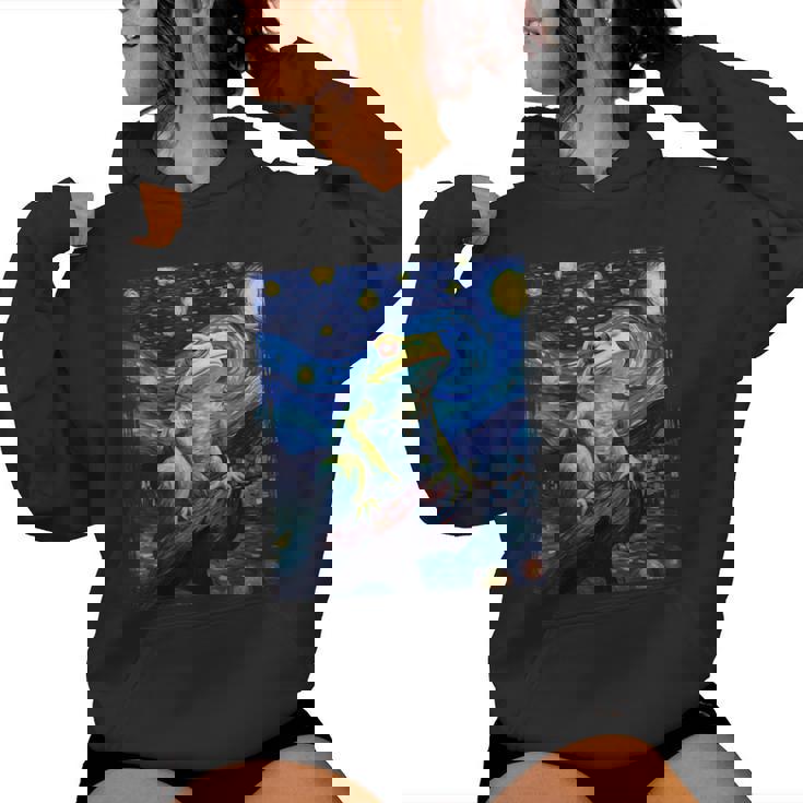 カエルキャッチャー 男の子 女の子 カエルハンター ゴッホ カエル レディースパーカー