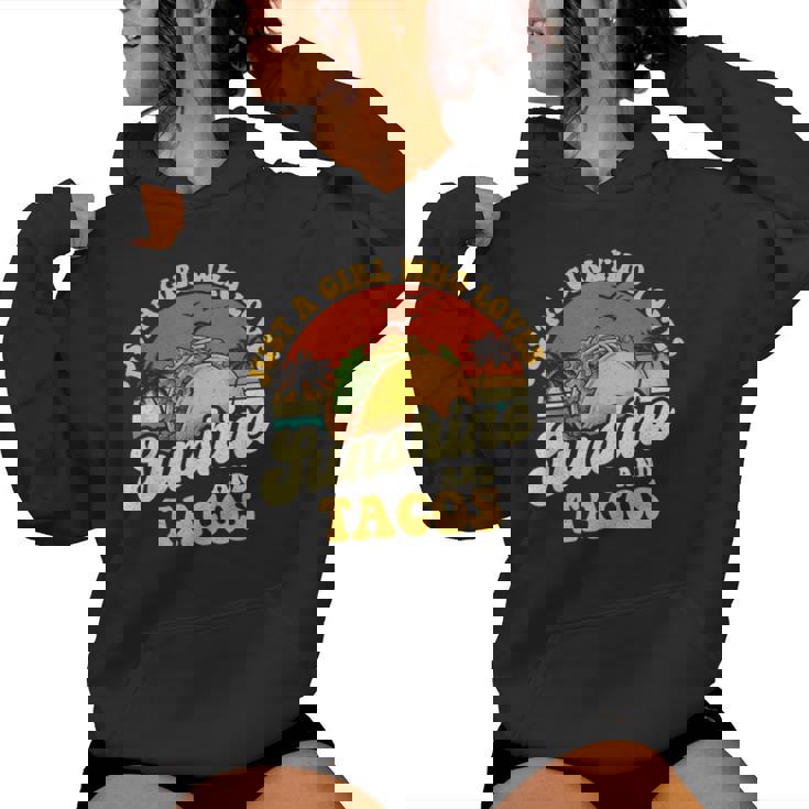 サンシャインとタコスが大好きな女の子-タコス好きメキシコ レディースパーカー