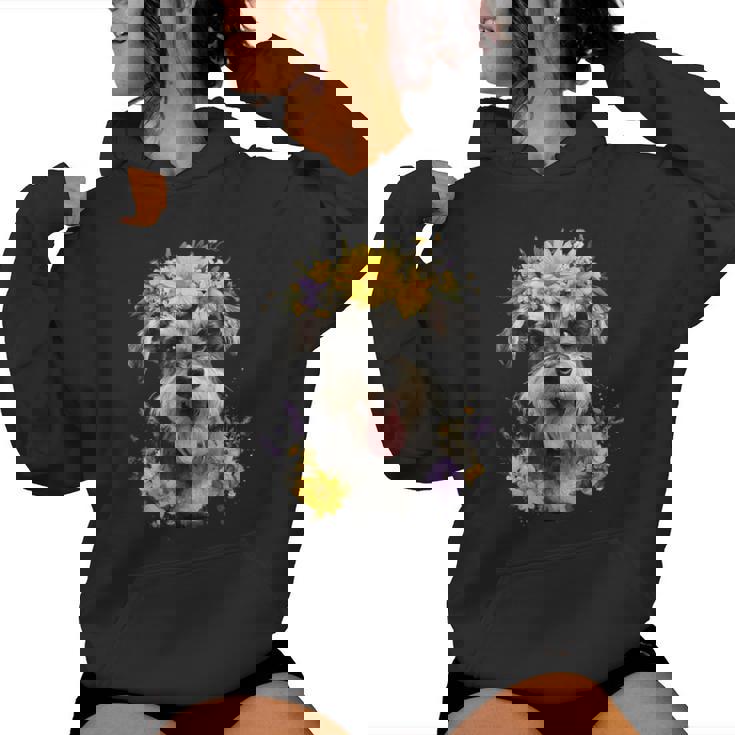 シュナウザー ママ 犬好き 母の日 レトロ 花 レディースパーカー