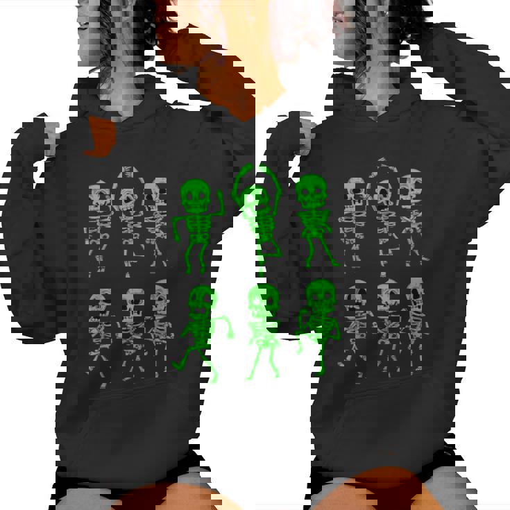 ハロウィン ダンシングスケルトン グリーン 不気味な男の子 女の子 キッズ レディースパーカー