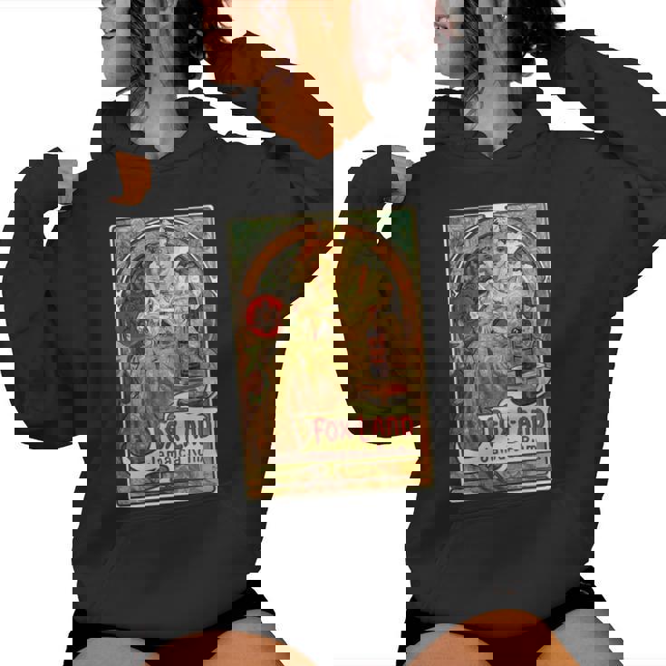 ヴィンテージ ジャマイカ ラム広告ポスター 女の子 アルフォンスミュシャ 長袖tシャツ レディースパーカー