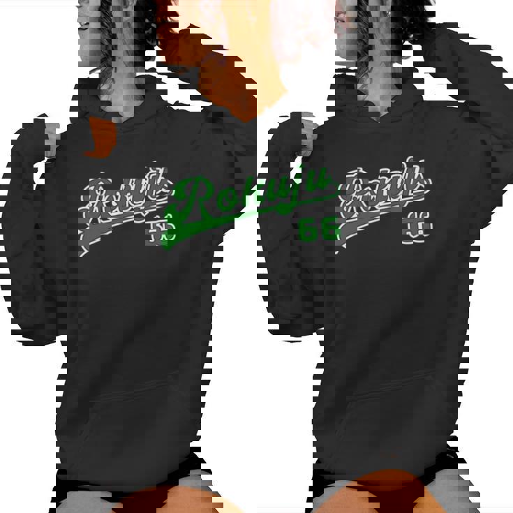 緑寿祝い 野球 野球好き 野球ユニフォーム風 Rokuju 文字 父 母 男性 女性 66歳 誕生日 前後プリント 長袖tシャツ レディースパーカー