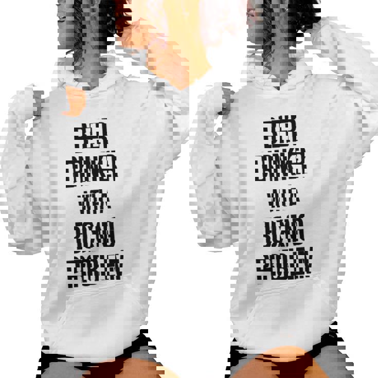 Beer Drinker With A Boxing Problem おもしろワークアウトボクサー 長袖tシャツ レディースパーカー