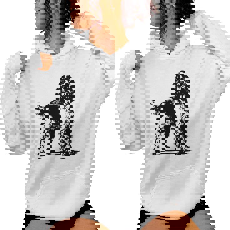 Dog Dad Mom Lover -Pringerpaniel Monocromatico Felpa con cappuccio da donna