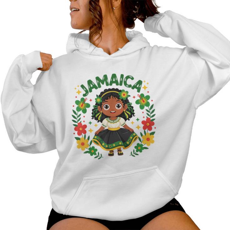 Jamaica Jamaican Girl Traditional Dress Flowers Women's Hoodie | Mazezy DE Jamaica Jamaican Girl Traditional Dress Flowers Women's Hoodie | Mazezy DE