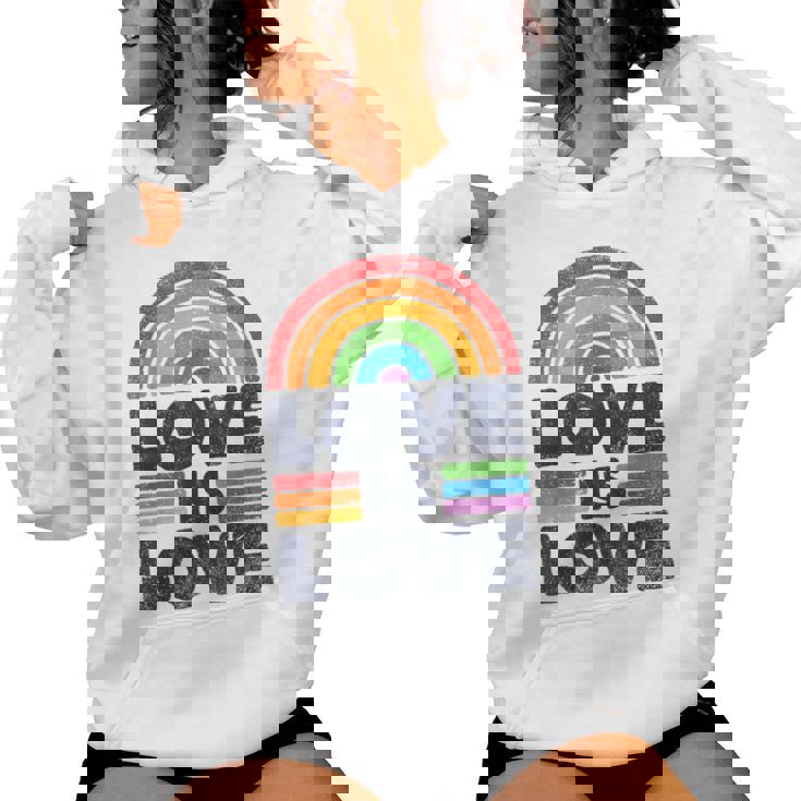 Lgbtq Love Is Love Gay Pride Lgbt Ally Rainbow Flagintage レディースパーカー