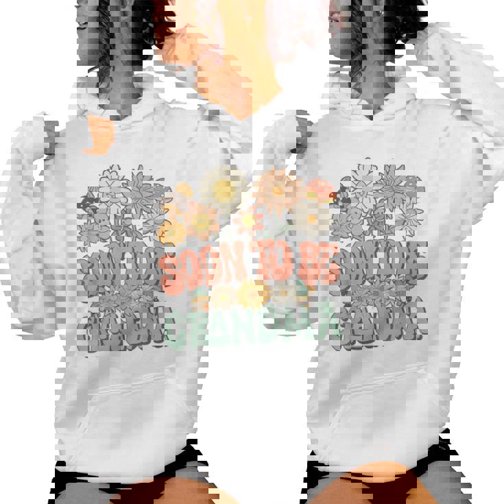 Soon To Be Grandma Expecting Baby Daisy Groovy Wildflower レディースパーカー