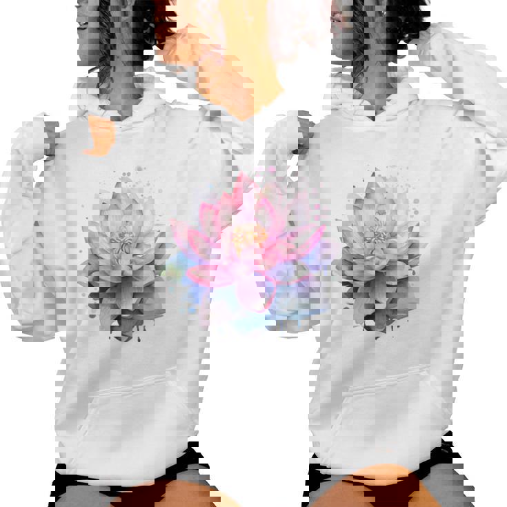 蓮の花 ユリパッド、自然、花、ビューティーアート レディースパーカー