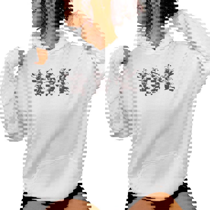 面白いクマのダンスグラフィック。動物愛好家、男性、女性、子供用。 レディースパーカー