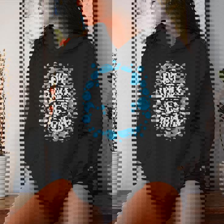 More Bubbles Less Troubles Soap Soapmaking Homemade Women's Hoodie Gifts for Her