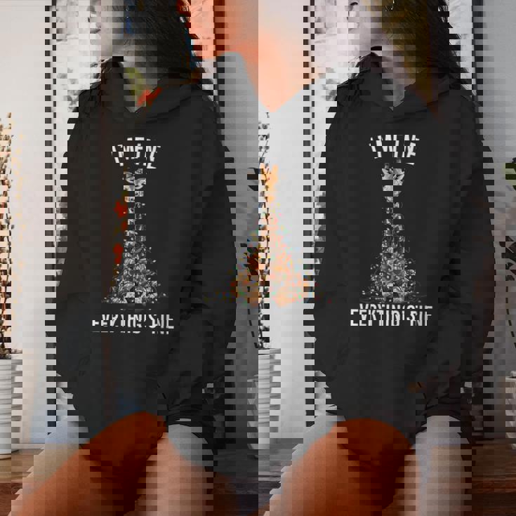 Giraffe Christmas I'm Fine Everything Is Fine Wildlife Women's Hoodie Gifts for Her Giraffe Christmas I'm Fine Everything Is Fine Wildlife Women's Hoodie Gifts for Her