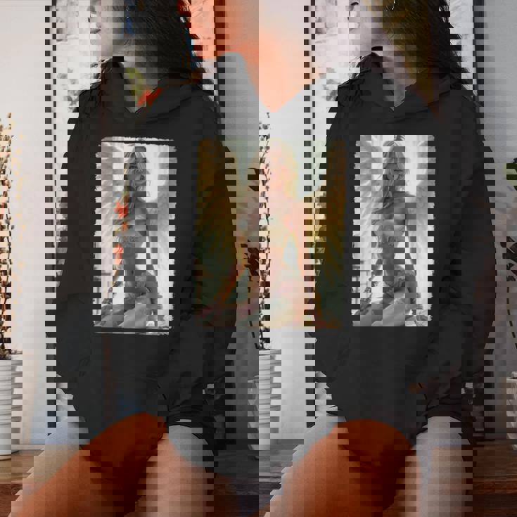 Hot Girl On 男性用 セクシーな天使の座り グランジ 長袖tシャツ レディースパーカー 彼女への贈り物