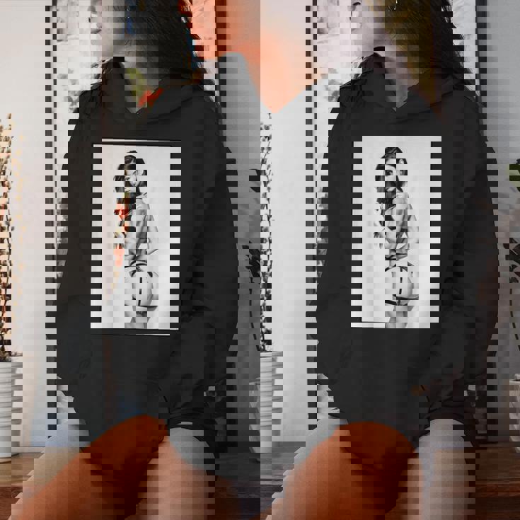 Hot Girl On 男性用 セクシー ブルネット ピンナップガール B&W レディースパーカー 彼女への贈り物