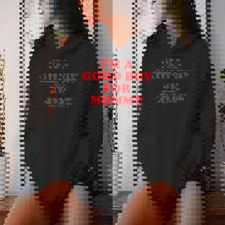 I'm A Good Boy For Mommy 面白い引用 レディースパーカー 彼女への贈り物