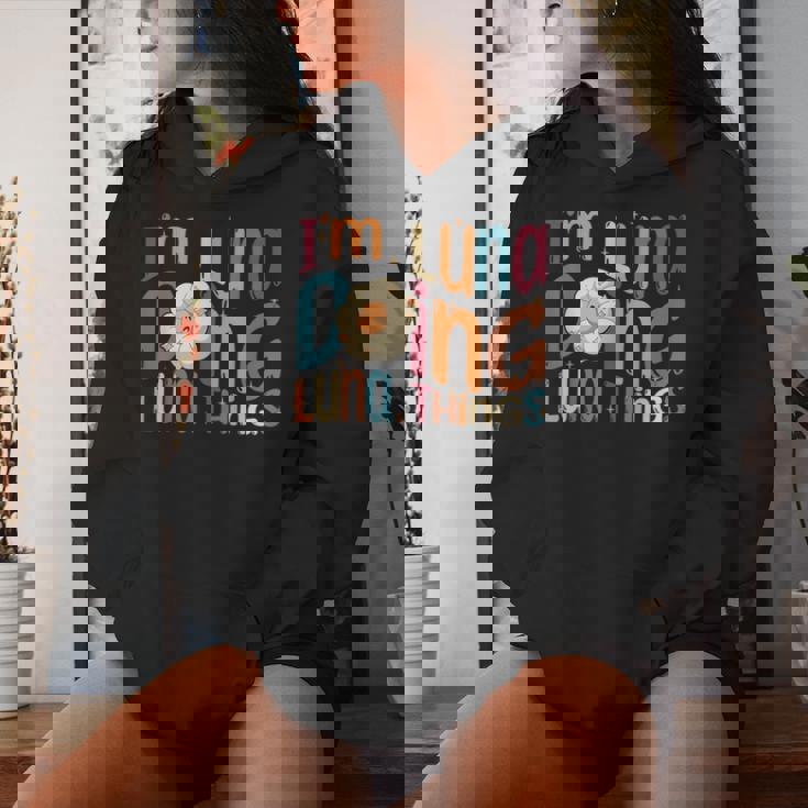 I'm Luna Doing Luna Things Groovy Retro Luna レディースパーカー 彼女への贈り物