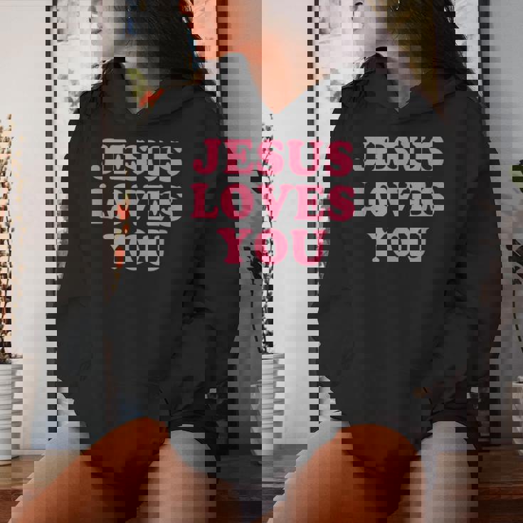 Jesus Loves You Christian Faith レディースパーカー 彼女への贈り物