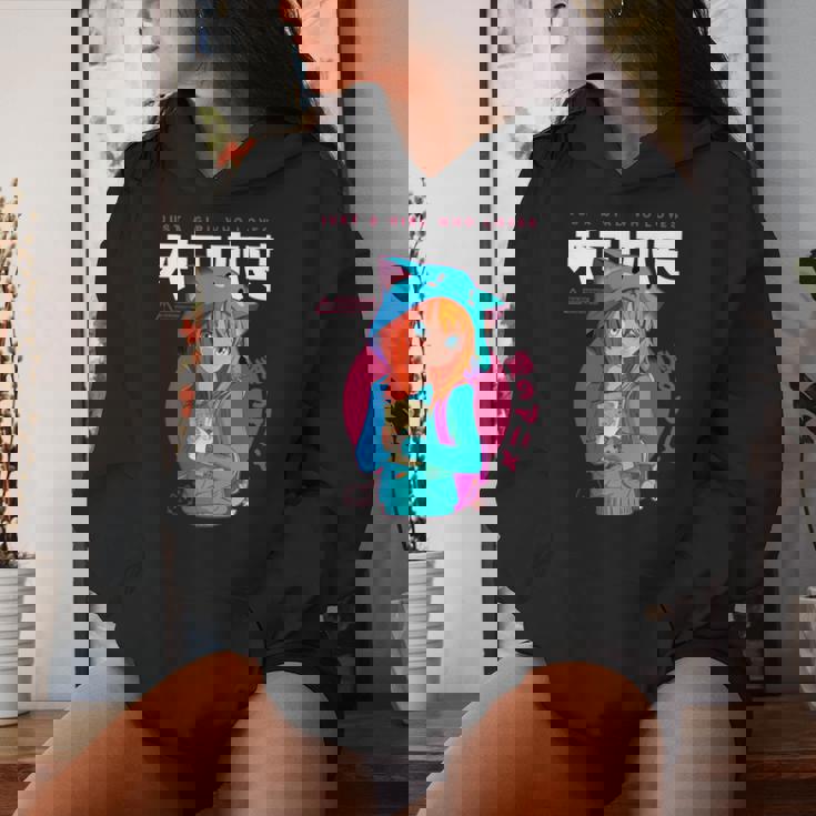 Just A Girl Loves アニメ ラーメン スケッチ オタク少女アニメ 長袖tシャツ レディースパーカー 彼女への贈り物