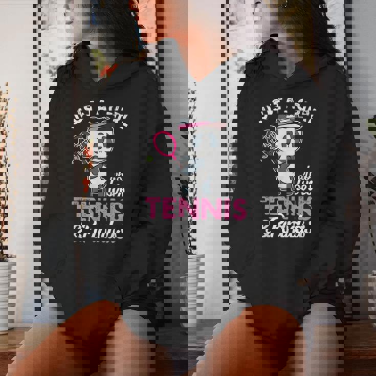 Just A Girl Who Love Tennis & Pandas パンダテニス愛好家 レディースパーカー 彼女への贈り物