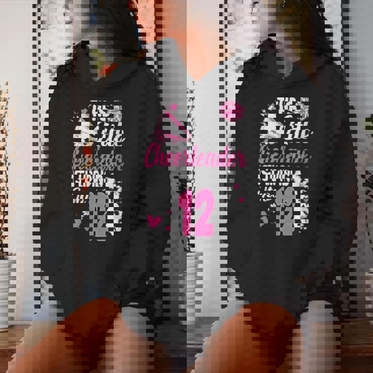 This Little Cheerleader Is Flipping Into 12 Year Old Bday Women's Hoodie Gifts for Her