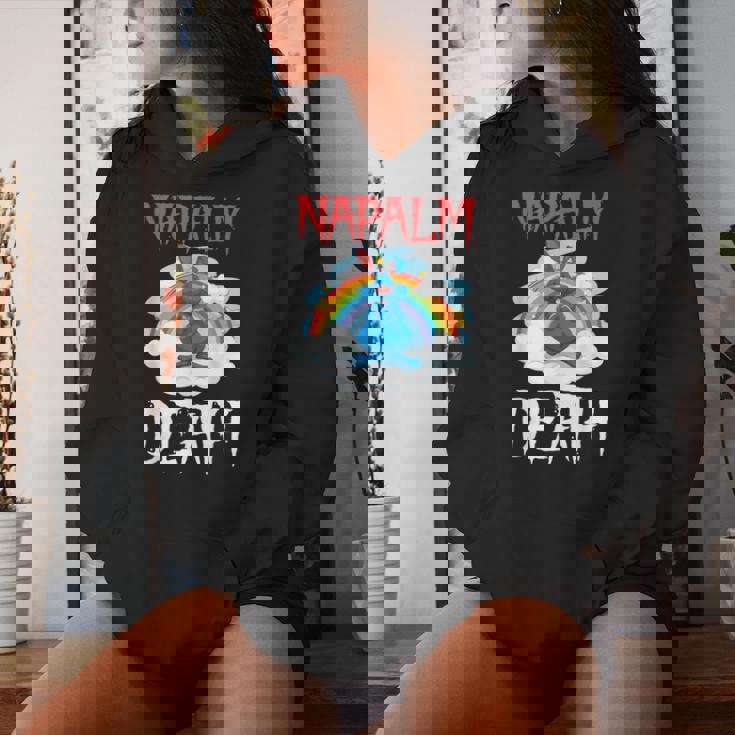 Napalm Death Rainbow Bunny ピンク ナパーム デスラビット レディースパーカー 彼女への贈り物