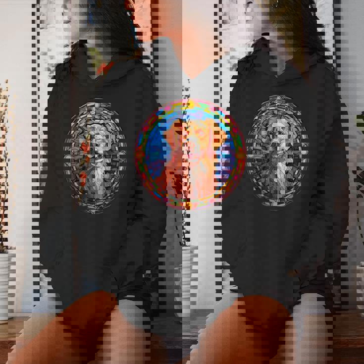 Novacotia Duck Tolling Retriever Toller Dog ステンドグラス レディースパーカー 彼女への贈り物