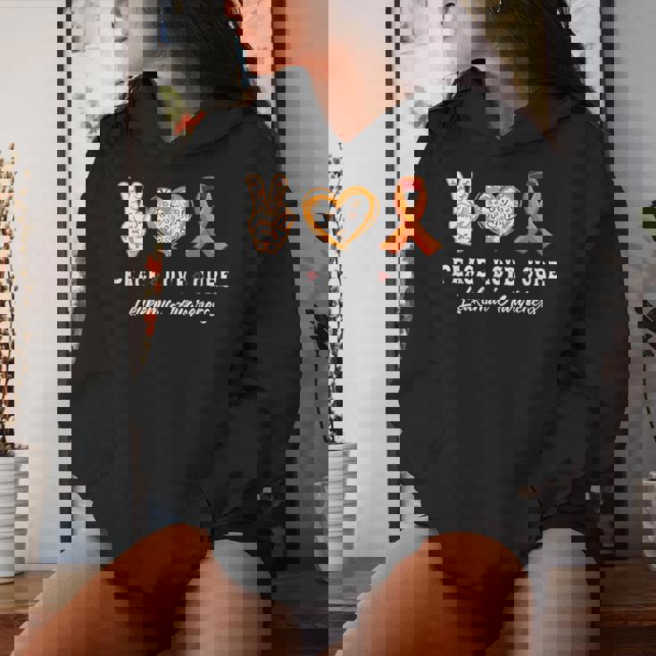 Peace Love Cure 白血病 意識啓発 男性 女性 子供 白血病 レディースパーカー 彼女への贈り物