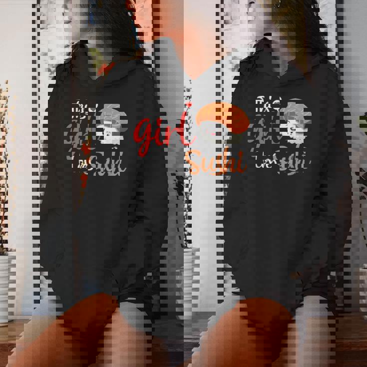 This Girl Lovesushi かわいい フェミニン 食べ物 引用アート レディースパーカー 彼女への贈り物