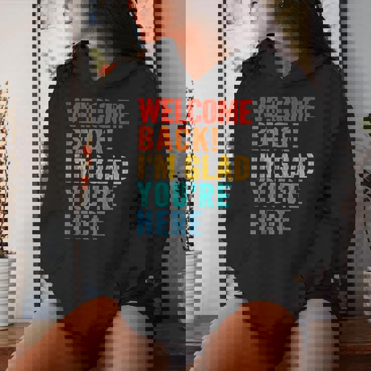 おかえりなさい、ここに来てくれて嬉しいです 男性 女性 子供 レディースパーカー 彼女への贈り物