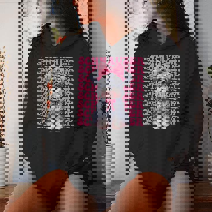 コケット リボン シュナウザー 女の子 犬 ママ 母の日 ピンク レディースパーカー 彼女への贈り物