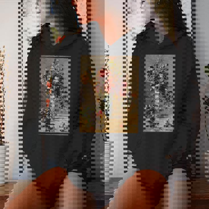 ピエール・オーギュスト ルノワールのバラとジャスミン デルフト花瓶 長袖tシャツ レディースパーカー 彼女への贈り物