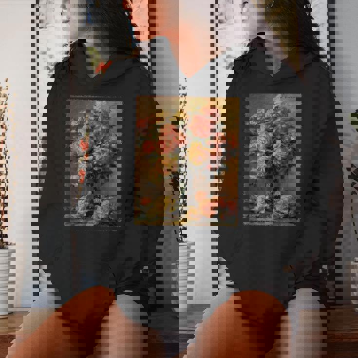 ピエール・オーギュスト・ルノワール作「花瓶の中のバラ」 ガーデンフラワー レディースパーカー 彼女への贈り物