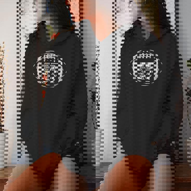 フットボール選手 57 Football Mom Dad ジャージ 57 代表チーム。 レディースパーカー 彼女への贈り物