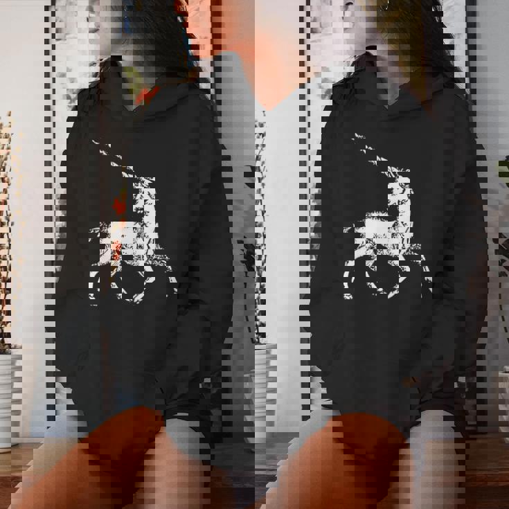 ユニコーン 神話上の生き物 おとぎ話 ファンタジー ヴィンテージ 古い Unicorn Fairy Tale Horse 長袖tシャツ レディースパーカー 彼女への贈り物