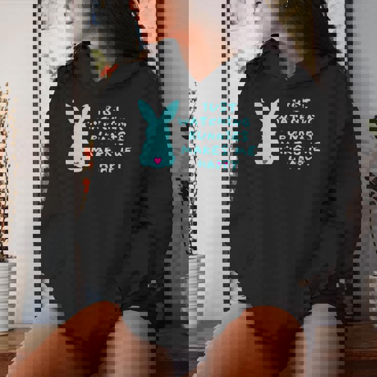 リサイズ ただうさぎを見てるだけで、幸せな気持ちになる Bunny Bunnies Rabit Happy うさぎ レディースパーカー 彼女への贈り物