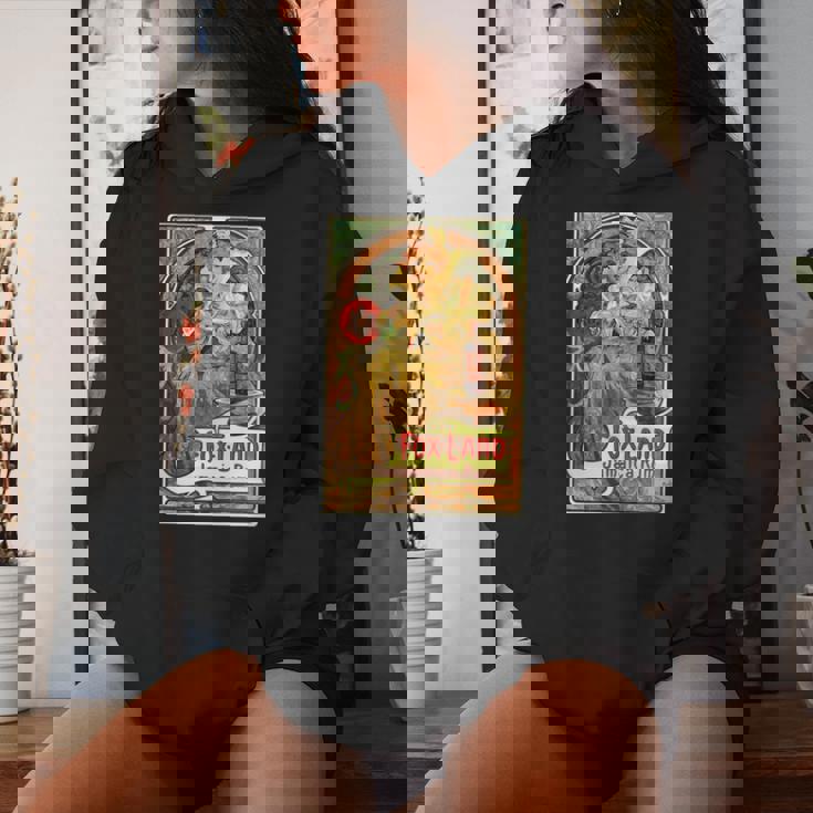 ヴィンテージ ジャマイカ ラム広告ポスター 女の子 アルフォンスミュシャ 長袖tシャツ レディースパーカー 彼女への贈り物