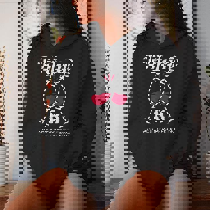 傘寿祝い ワイン好き 酒好き 父 母 男性 女性 80歳お祝いintage Aged To Perfection レディースパーカー 彼女への贈り物