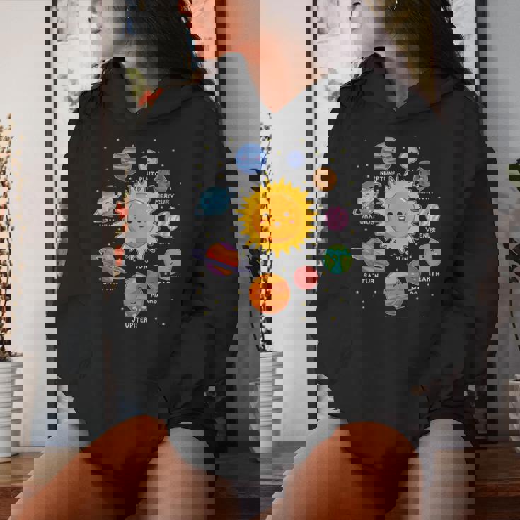 太陽系 惑星 宇宙 惑星 男の子 女の子 幼児 レディースパーカー 彼女への贈り物