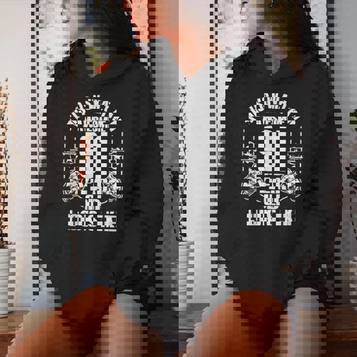 男性、女性、91歳の誕生日への91歳の誕生日プレゼント レディースパーカー 彼女への贈り物